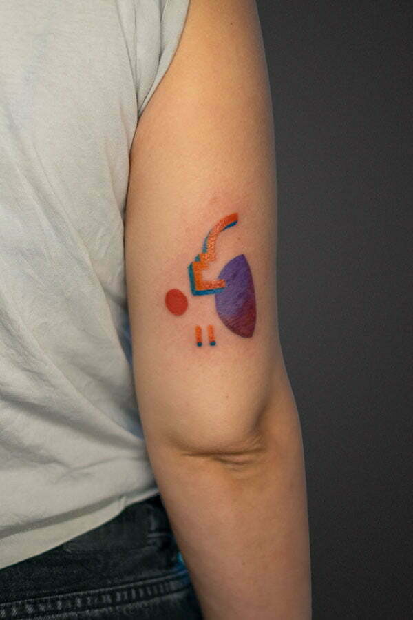 3d geometric colorful tattoo